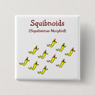 Bóton Quadrado 5.08cm Botão de Squibnoids