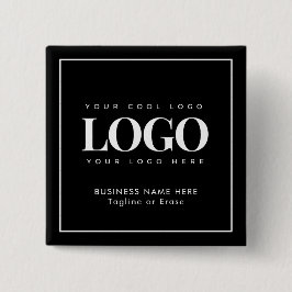 Bóton Quadrado 5.08cm Botão de Texto do Logotipo Retângulo da Empresa Pe