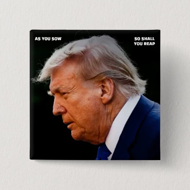 Bóton Quadrado 5.08cm Botão de Trump (Frente)