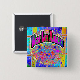 Bóton Quadrado 5.08cm Botão de Unidade Cósmica West Los Angeles