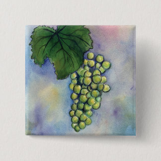Bóton Quadrado 5.08cm Botão de Uvas de Vinho Chardonnay