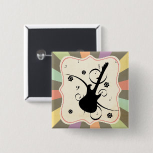 Bóton Quadrado 5.08cm Botão de Violão