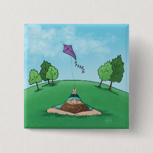 Bóton Quadrado 5.08cm Botão de Voo Kite