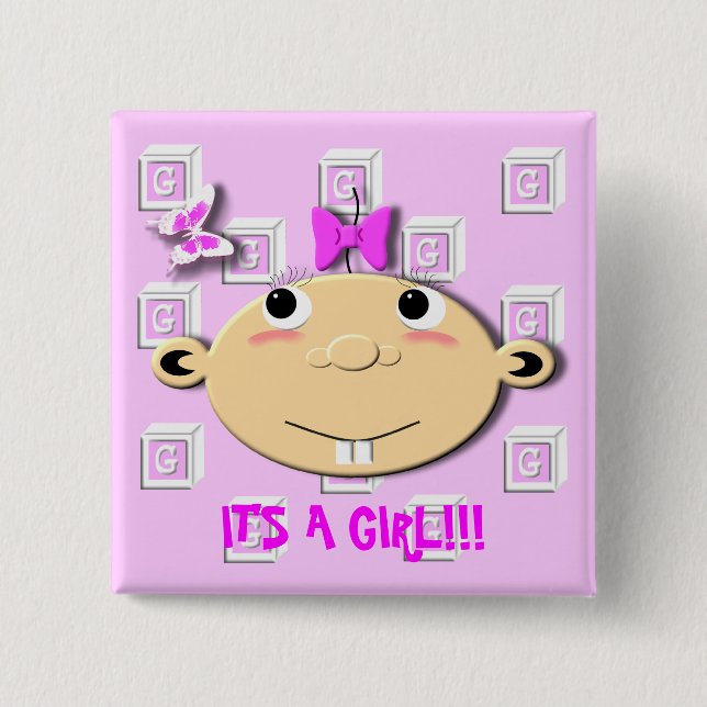 Bóton Quadrado 5.08cm Botão de WBlocks- (Frente)