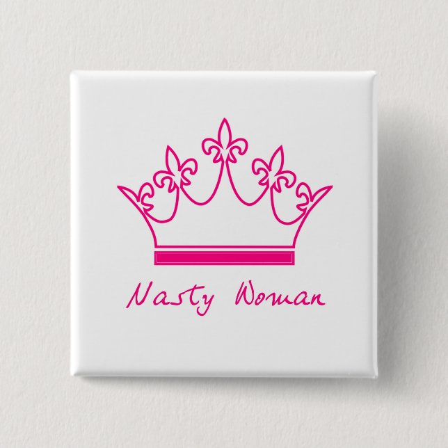 Bóton Quadrado 5.08cm Botão desagradável da mulher (Frente)