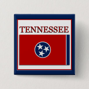 Bóton Quadrado 5.08cm Botão Design do Sinalizador do Tennessee