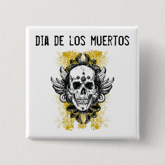 Bóton Quadrado 5.08cm Botão Dia de los muertos