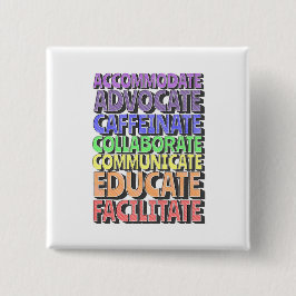 Bóton Quadrado 5.08cm Botão - Dia do Professor: Educar