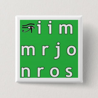 Bóton Quadrado 5.08cm Botão do anagrama de Jim Morrison