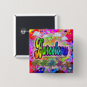 Bóton Quadrado 5.08cm Botão do Barcelona Vista Express