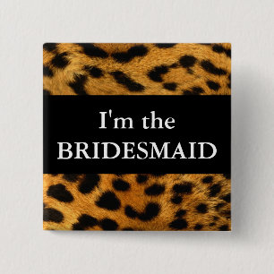 Bóton Quadrado 5.08cm Botão do casamento do impressão do leopardo da