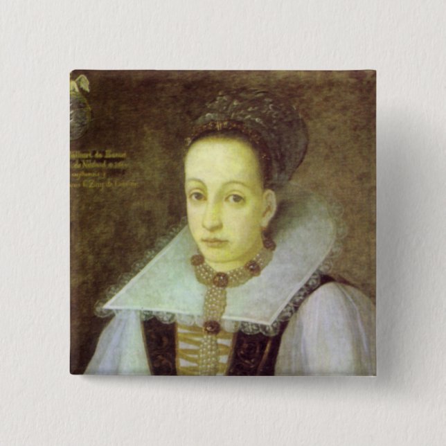 Bóton Quadrado 5.08cm Botão do condessa do sangue (Frente)