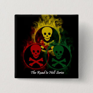 Bóton Quadrado 5.08cm Botão do crânio