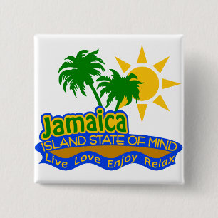 Bóton Quadrado 5.08cm Botão do estado de ânimo de Jamaica