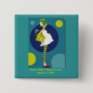 Bóton Quadrado 5.08cm Botão do favor do chá