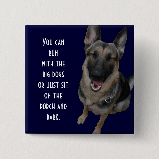 Bóton Quadrado 5.08cm Botão do german shepherd (Frente)