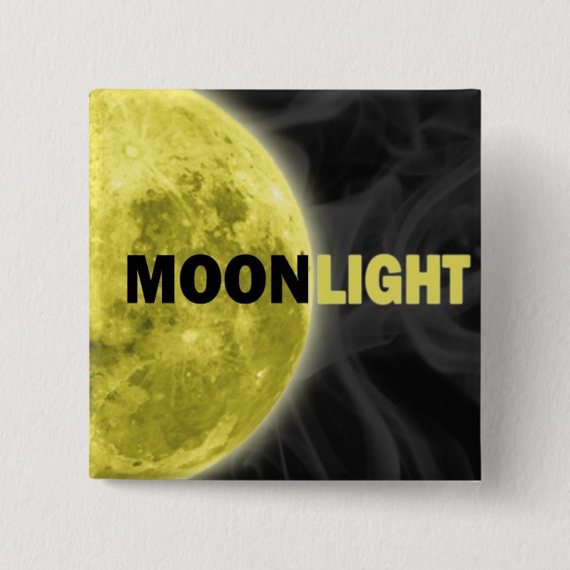 Bóton Quadrado 5.08cm Botão do luar (Frente)