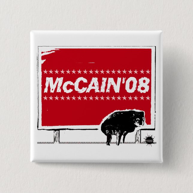 Bóton Quadrado 5.08cm botão do McCain-sinal (Frente)