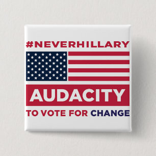 Bóton Quadrado 5.08cm Botão do #NEVERHILLARY