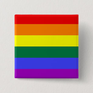Bóton Quadrado 5.08cm Botão do Orgulho LGBT (Quadrado)