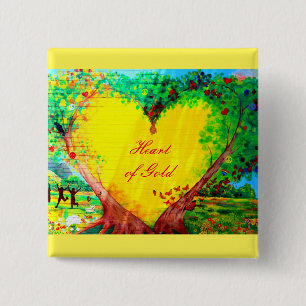 Bóton Quadrado 5.08cm botão do ouro 2