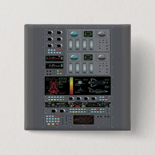 Bóton Quadrado 5.08cm Botão do painel de controlo do vaivém espacial
