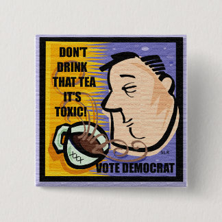 BÓTON QUADRADO 5.08CM BOTÃO DO PARTIDO DE ANTI-TEA