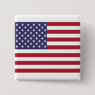 Bóton Quadrado 5.08cm Botão do Pin da bandeira americana