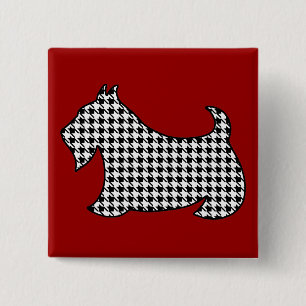 Bóton Quadrado 5.08cm Botão do Pin de Terrier do Scottish