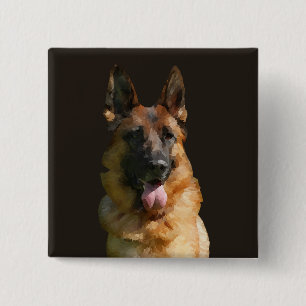 Bóton Quadrado 5.08cm Botão do pino do German shepherd incrível