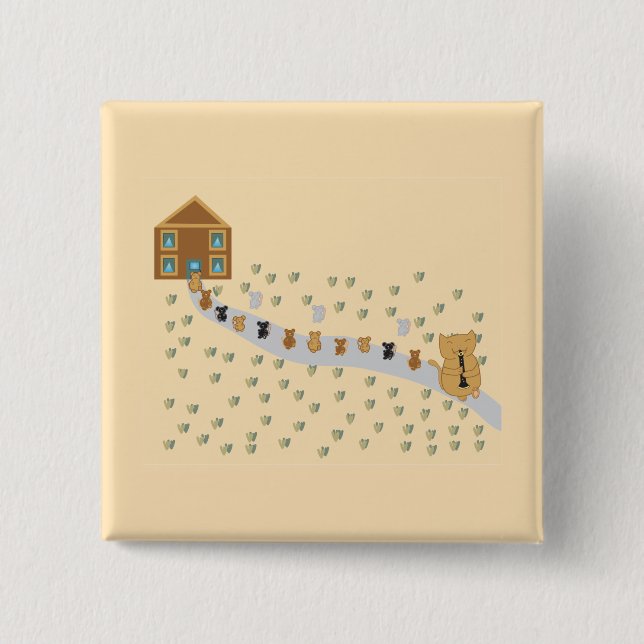 Bóton Quadrado 5.08cm Botão do Piper de Cat (Frente)