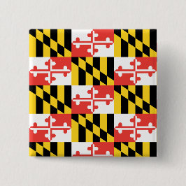 Bóton Quadrado 5.08cm Botão do quadrado da bandeira de Maryland