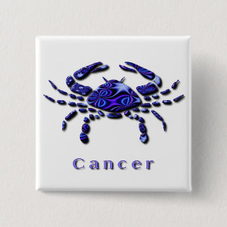 Bóton Quadrado 5.08cm Botão do quadrado do sinal do cancer
