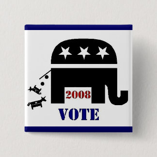 BÓTON QUADRADO 5.08CM BOTÃO DO REPUBLICANO DO VOTO EM 2008