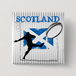 Bóton Quadrado 5.08cm Botão do rugby de Scotland