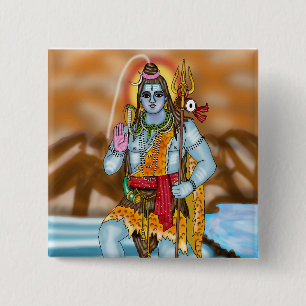 Bóton Quadrado 5.08cm Botão do Senhor Shiva