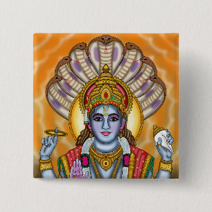 Bóton Quadrado 5.08cm Botão do Senhor Vishnu