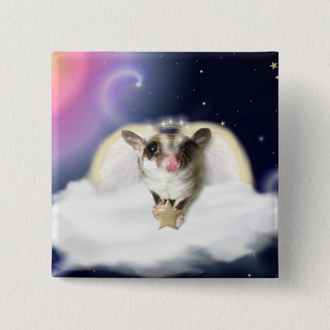 Bóton Quadrado 5.08cm Botão doce do anjo do açúcar (Frente)