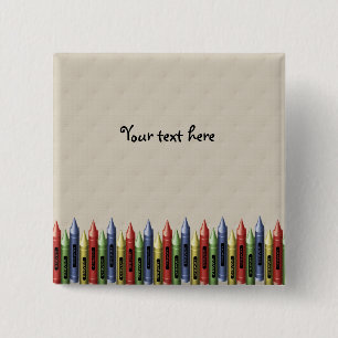 Bóton Quadrado 5.08cm Botão dos dias escolares