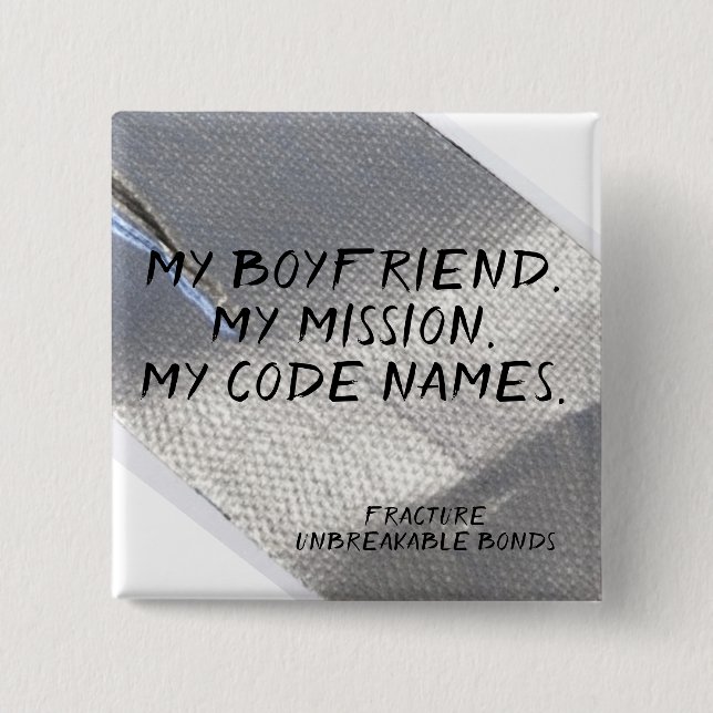 Bóton Quadrado 5.08cm Botão dos nomes de código (Frente)