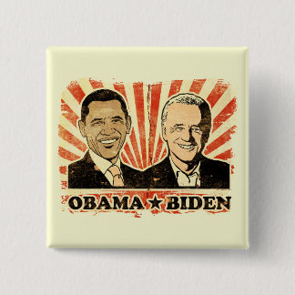 Bóton Quadrado 5.08cm Botão dos retratos de Obama Biden
