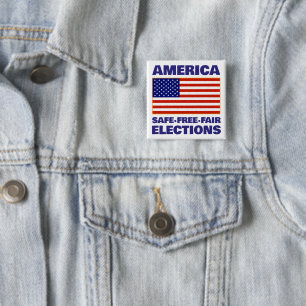 Bóton Quadrado 5.08cm Botão Eleições Americanas