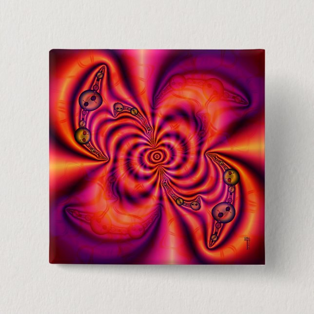 Bóton Quadrado 5.08cm Botão espiral celular (Frente)