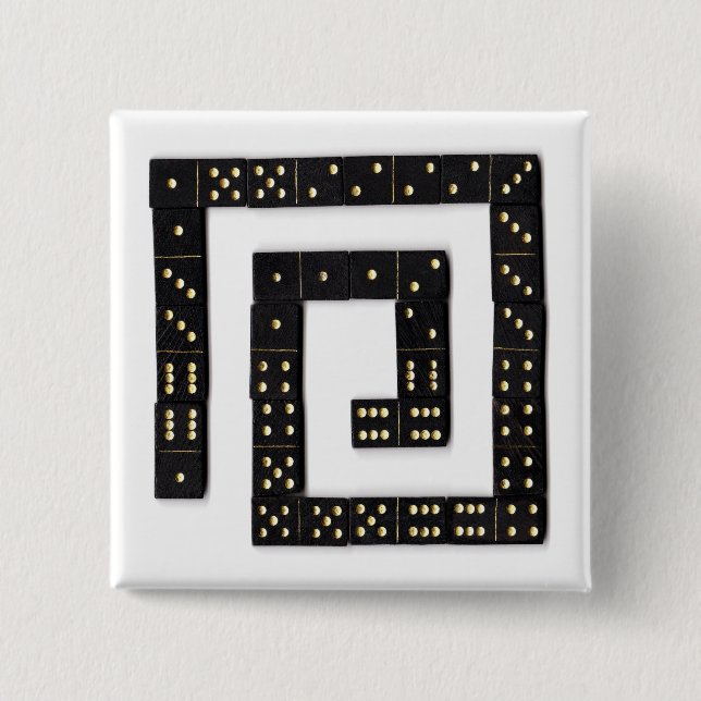Bóton Quadrado 5.08cm Botão espiral do dominó (Frente)