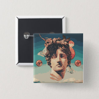 Bóton Quadrado 5.08cm Botão estético da estátua de Vaporwave