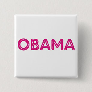 Bóton Quadrado 5.08cm Botão estrelado das luzes de Obama