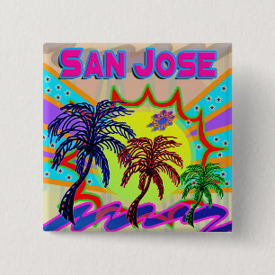 Bóton Quadrado 5.08cm Botão Eterno de San Jose