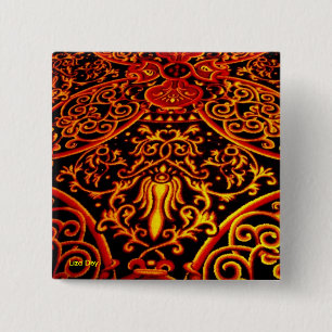 Bóton Quadrado 5.08cm Botão 'Exotica' Quadrado