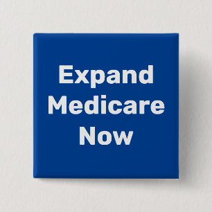 Bóton Quadrado 5.08cm Botão Expandir Medicare Agora