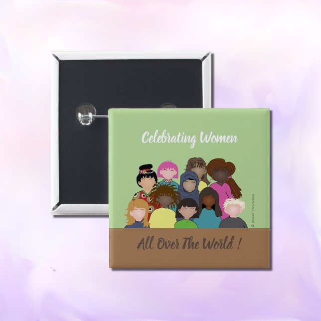 Bóton Quadrado 5.08cm Botão feminista (Criador carregado)